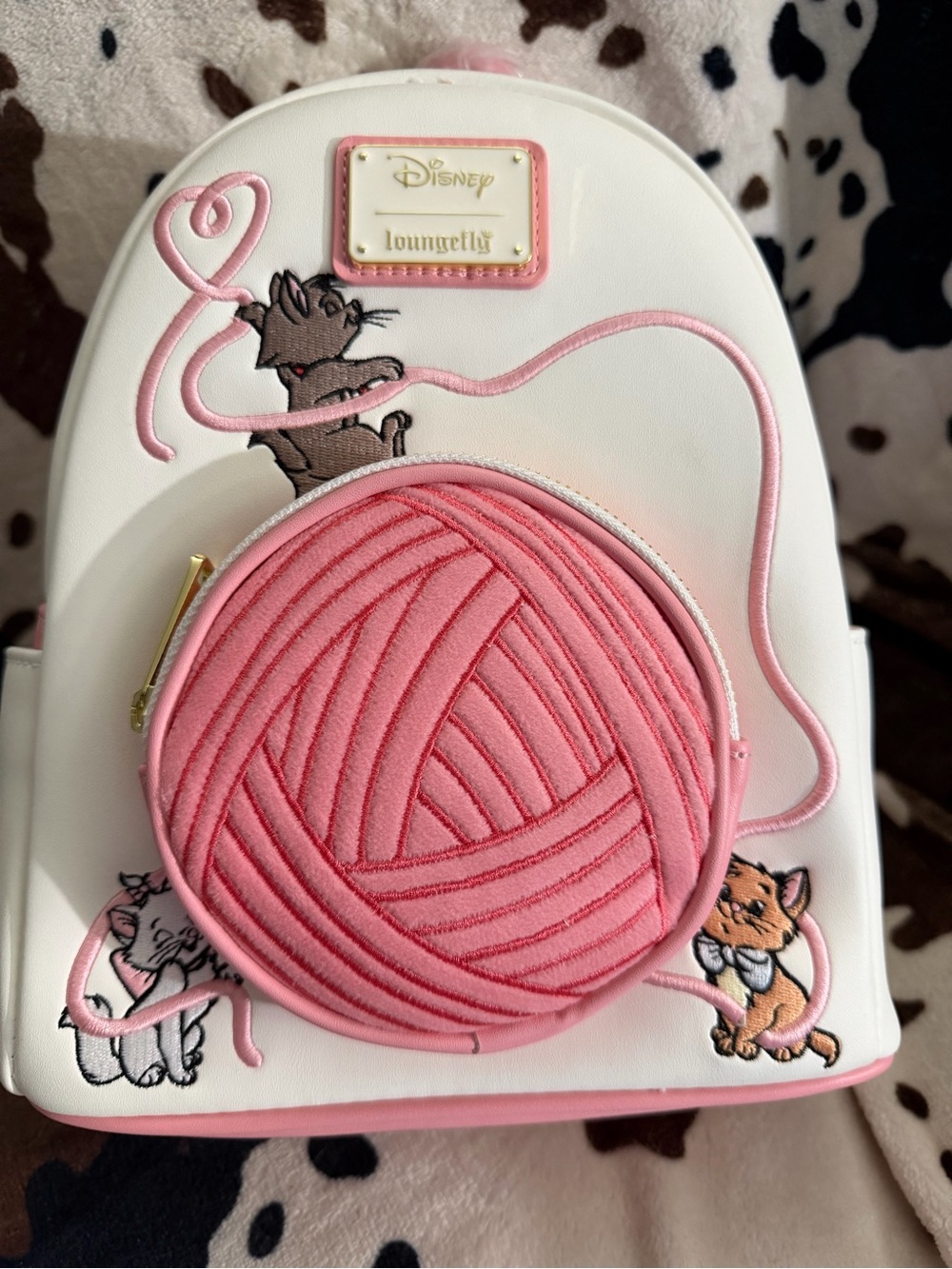 Disney x Loungefly White & Pink Yarn Ball Mini Backpack